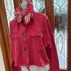VELVET HEART RED CROPPED JACKET LIKE NEW SIZE LARGE